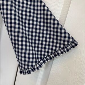 Gingham Checkered Ruffle Sleeve Top